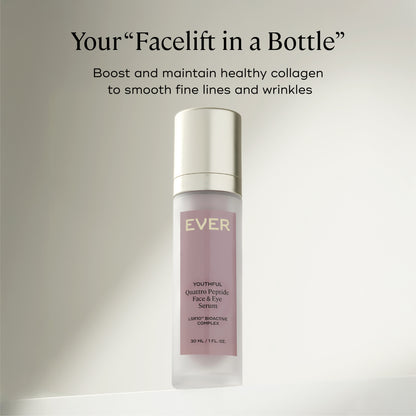 EVER Skincare Serum 1 oz YOUTHFUL Quattro Peptide Face &amp; Eye Serum