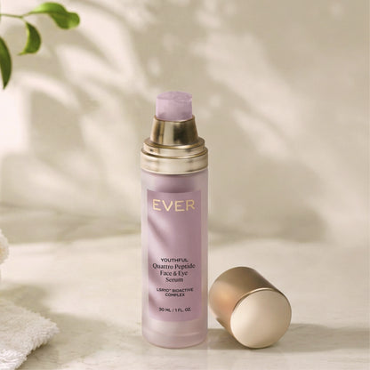 EVER Skincare Serum 1 oz YOUTHFUL Quattro Peptide Face &amp; Eye Serum